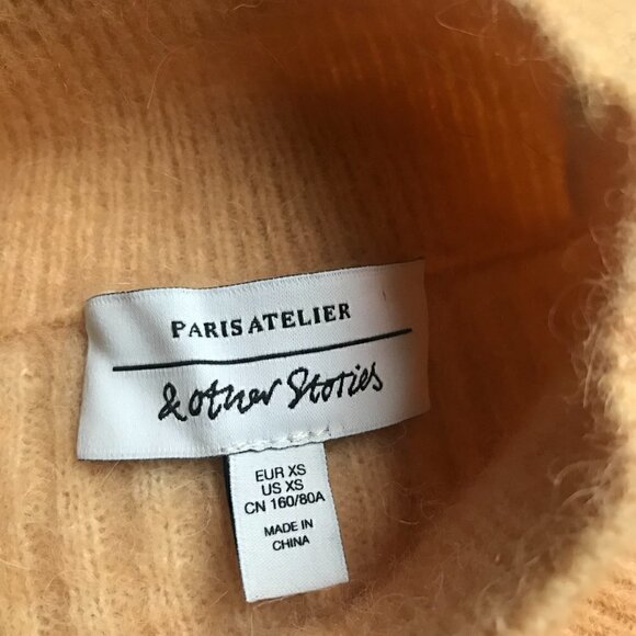 & Other Stories Alpaca Wool Mock Neck Soft Fuzzy Sweater Size XS - Picture 4 of 5
